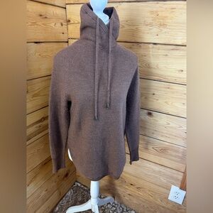 Cynthia Rowley X Fine Merino Wool Women’s Small Oversized Tan Turtleneck Sweater